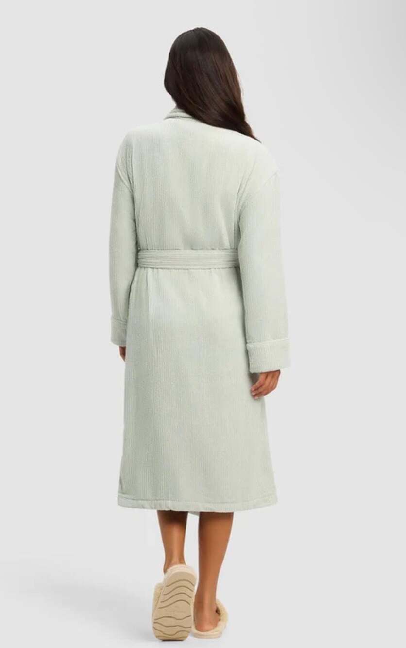 Cozy Earth Ribbed Bath Robe Laurel Size S - Picture 2 of 5